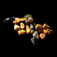 Tiny drilled beads for bracelet/necklace Red and Gold 8-10g in sunlight - Rocks and Things Store