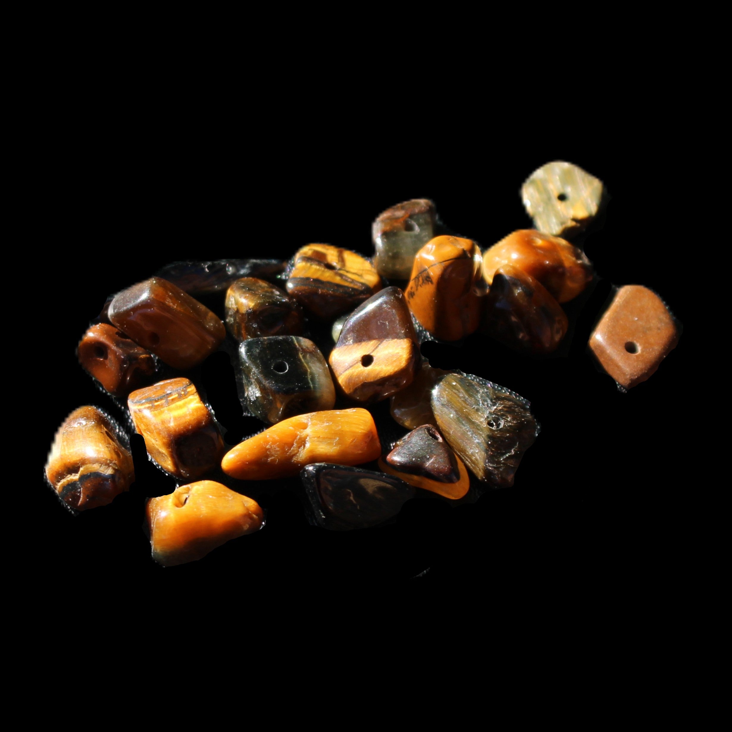 Tiny drilled beads for bracelet/necklace Red and Gold 8-10g in sunlight - Rocks and Things Store