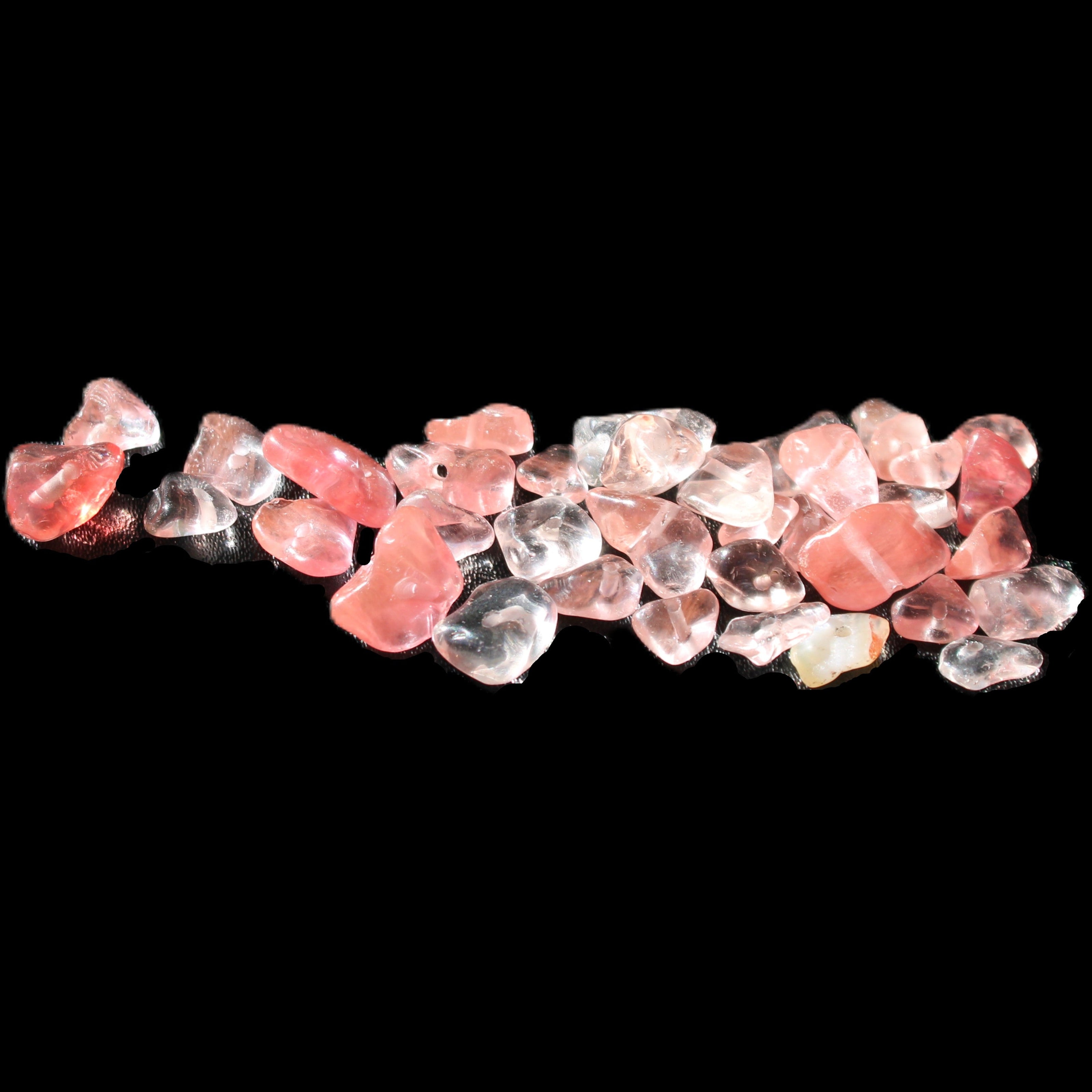 Tiny drilled beads for bracelet/necklace Red and Gold 8-10g in sunlight - Rocks and Things Store