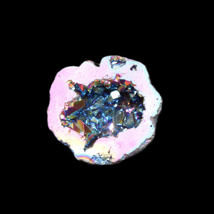Electric Pink Agate electroplated geode 30mm 8-9g in sunlight - Rocks and Things Store