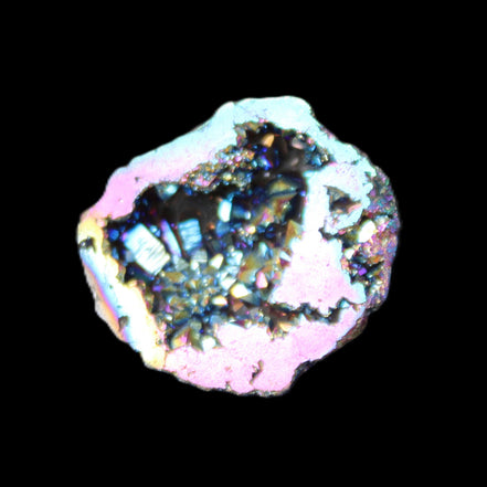 Electric Pink Agate electroplated geode 30mm 8-9g in sunlight - Rocks and Things Store