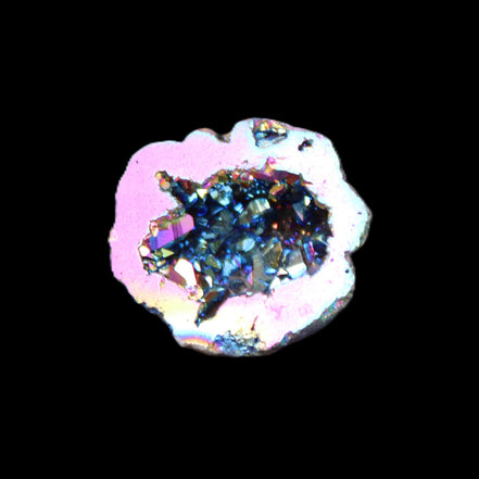 Electric Pink Agate electroplated geode 30mm 8-9g in sunlight - Rocks and Things Store