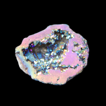 Electric Pink Agate electroplated geode 30mm 8-9g in sunlight - Rocks and Things Store