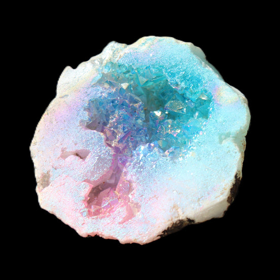 Aura electroplated geode 46mm 33/37g in sunlight - Rocks and Things Store