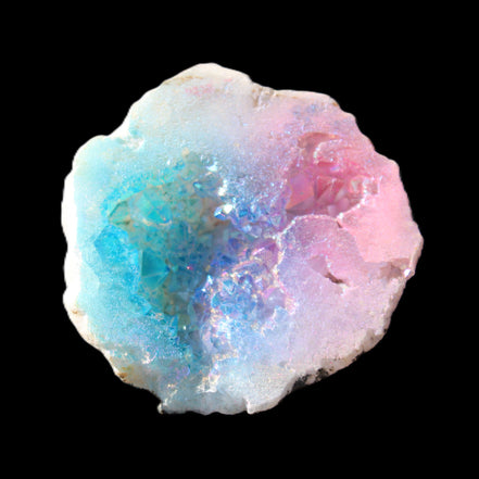 Aura electroplated geode 46mm 33/37g in sunlight - Rocks and Things Store
