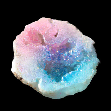 Aura electroplated geode 46mm 33/37g in sunlight - Rocks and Things Store