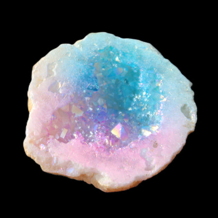 Aura electroplated geode 46mm 33/37g in sunlight - Rocks and Things Store