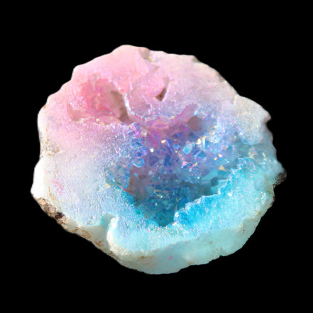 Aura electroplated geode 46mm 33/37g in sunlight - Rocks and Things Store