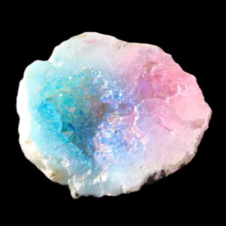 Aura electroplated geode 46mm 33/37g in sunlight - Rocks and Things Store
