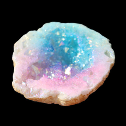 Aura electroplated geode 46mm 33/37g in sunlight - Rocks and Things Store