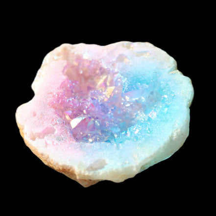 Aura electroplated geode 46mm 33/37g in sunlight - Rocks and Things Store