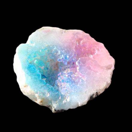 Aura electroplated geode 46mm 33/37g in sunlight - Rocks and Things Store
