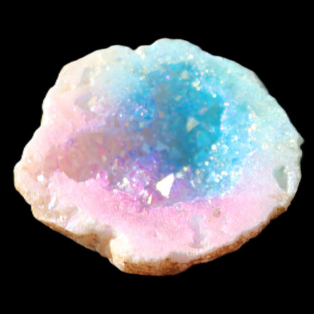 Aura electroplated geode 46mm 33/37g in sunlight - Rocks and Things Store