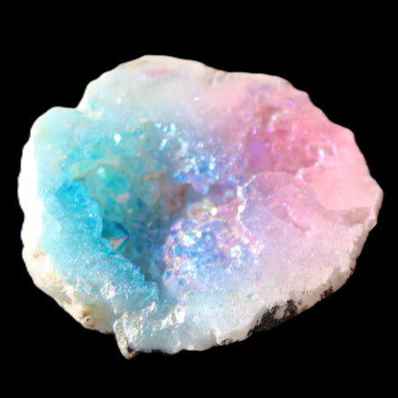 Aura electroplated geode 46mm 33/37g in sunlight - Rocks and Things Store