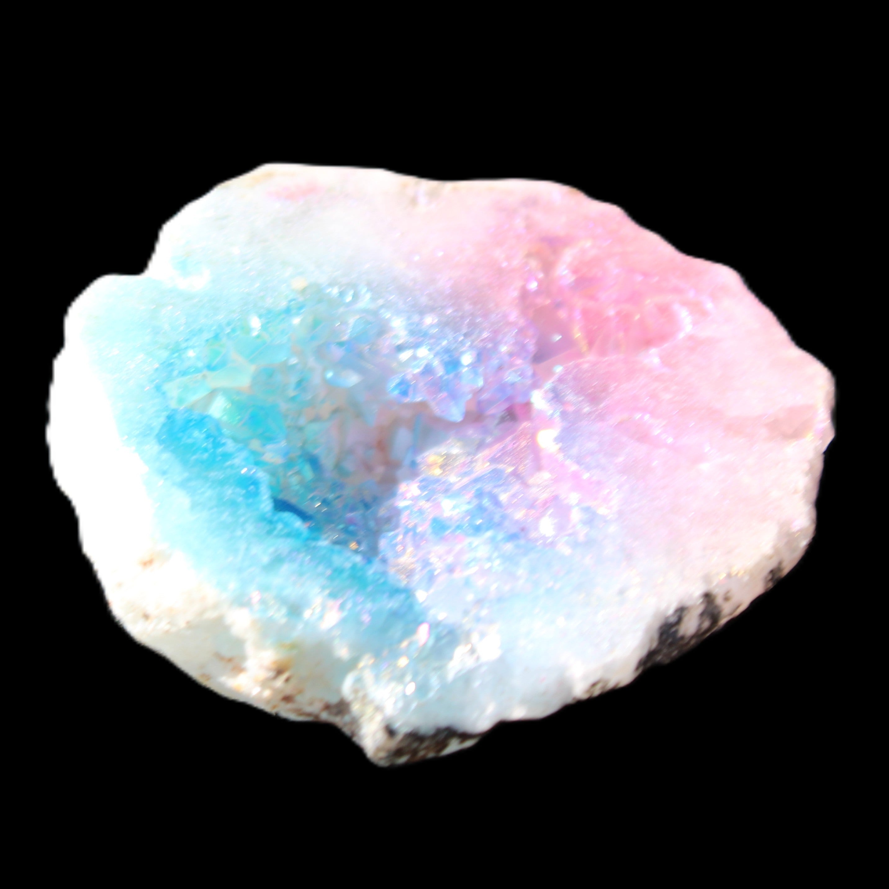 Aura electroplated geode 46mm 33/37g in sunlight - Rocks and Things Store