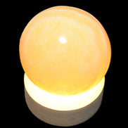 Round wooden 6 LED light base warm white 60mm USB with switch 56g in sunlight - Rocks and Things Store