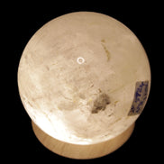 Round wooden 6 LED light base warm white 60mm USB with switch 56g in sunlight - Rocks and Things Store