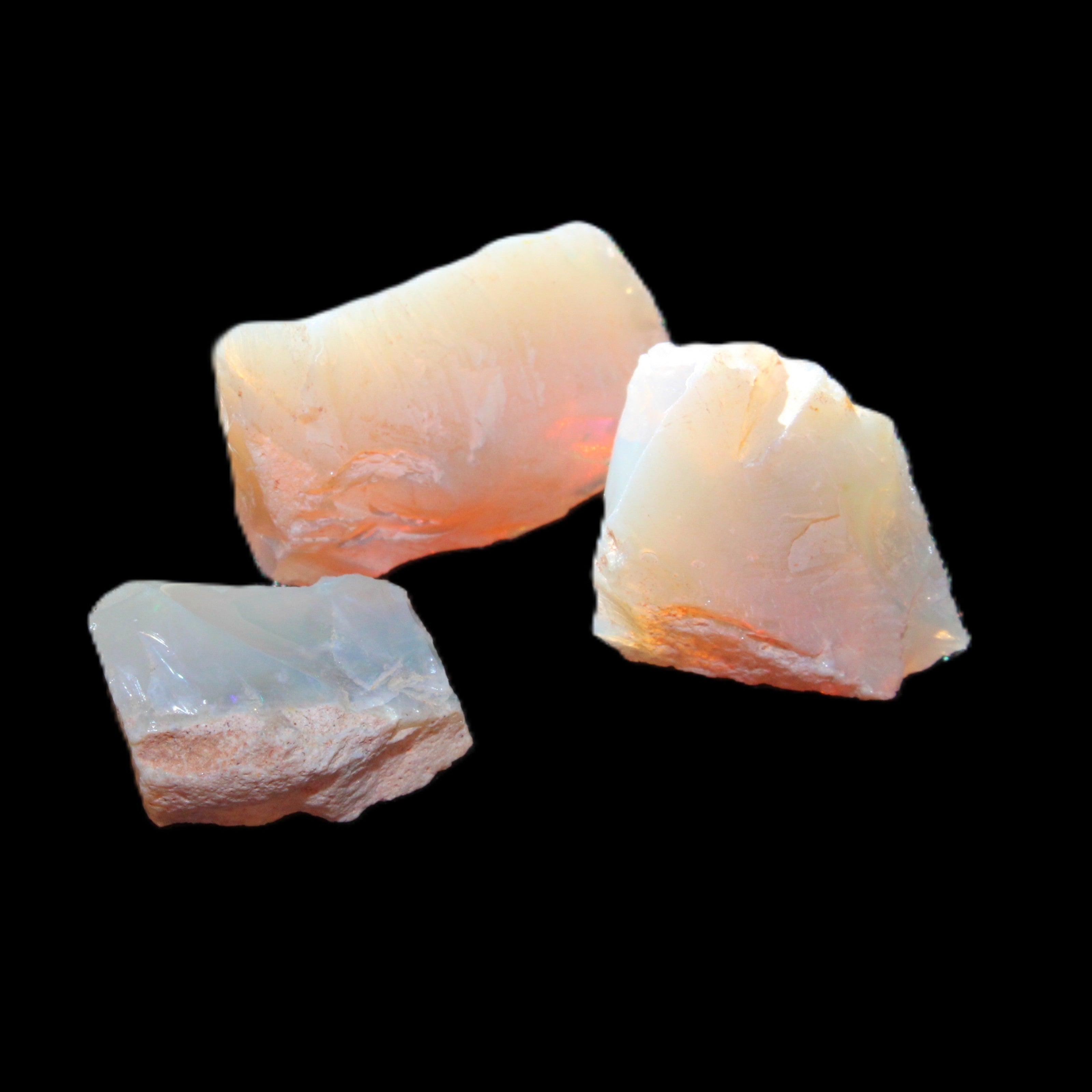 Natural Australian opal 3 stones 20/13/13mm 25ct 5g in sunlight - Rocks and Things Store