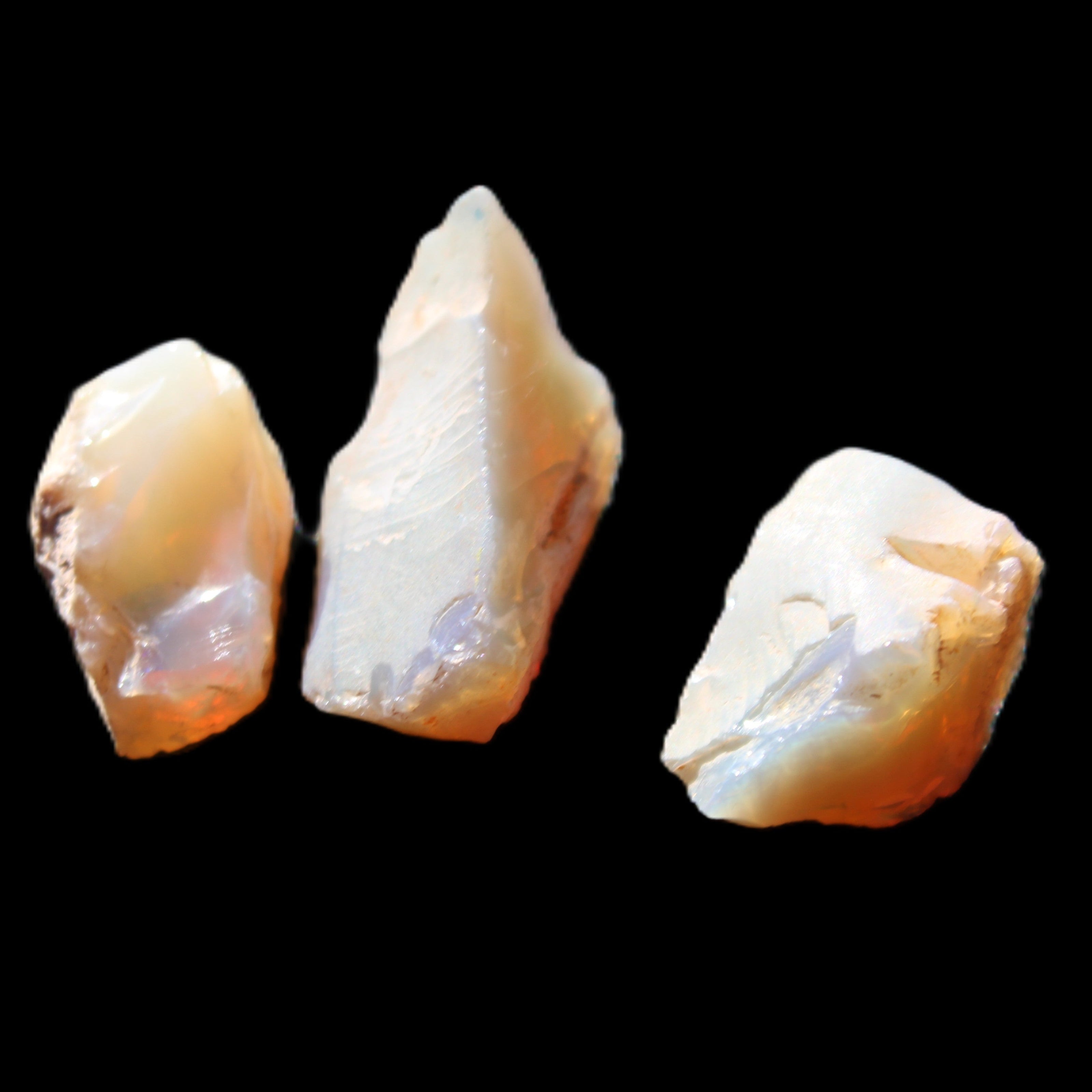 Natural Australian opal 3 stones 20/13/13mm 25ct 5g in sunlight - Rocks and Things Store