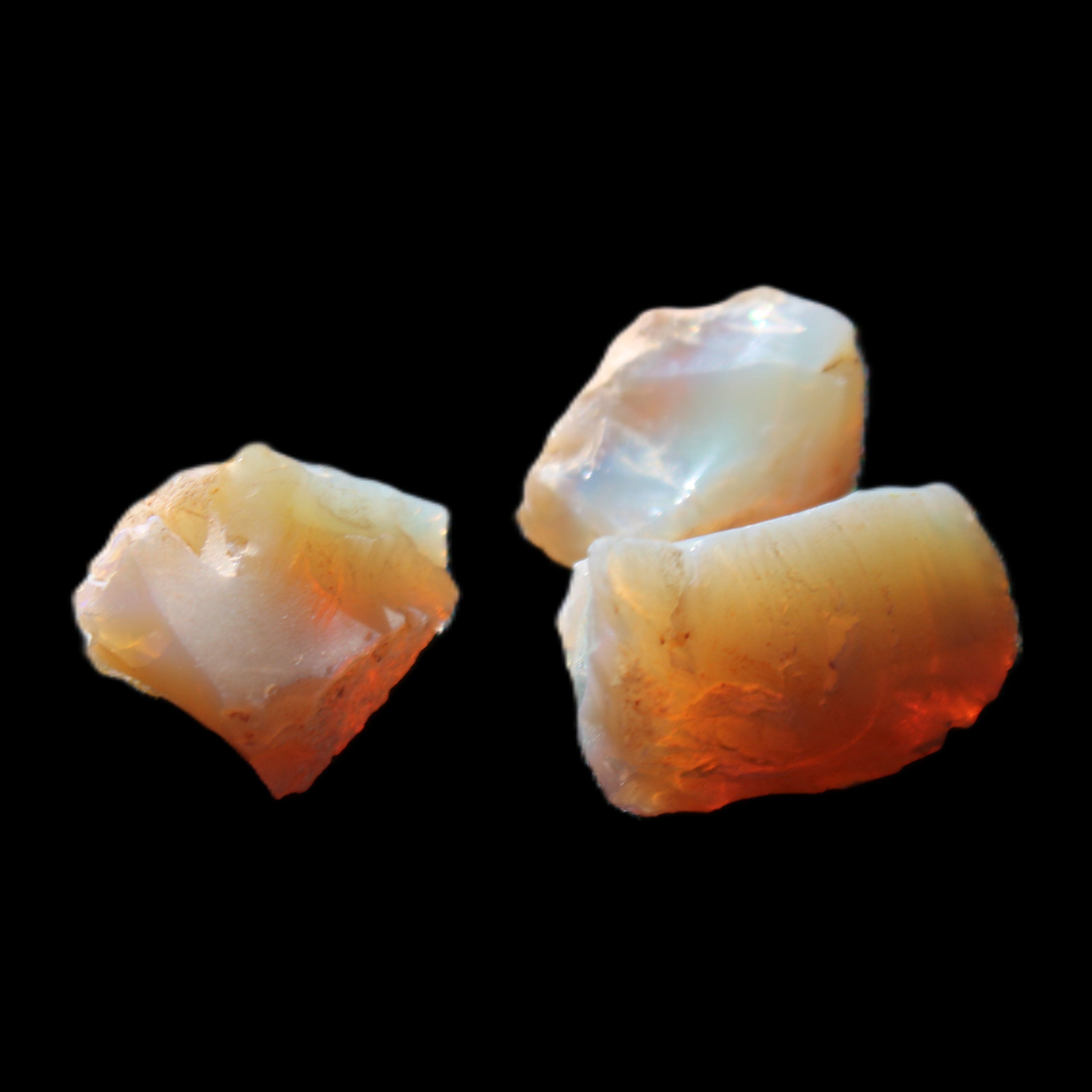 Natural Australian opal 3 stones 20/13/13mm 25ct 5g in sunlight - Rocks and Things Store