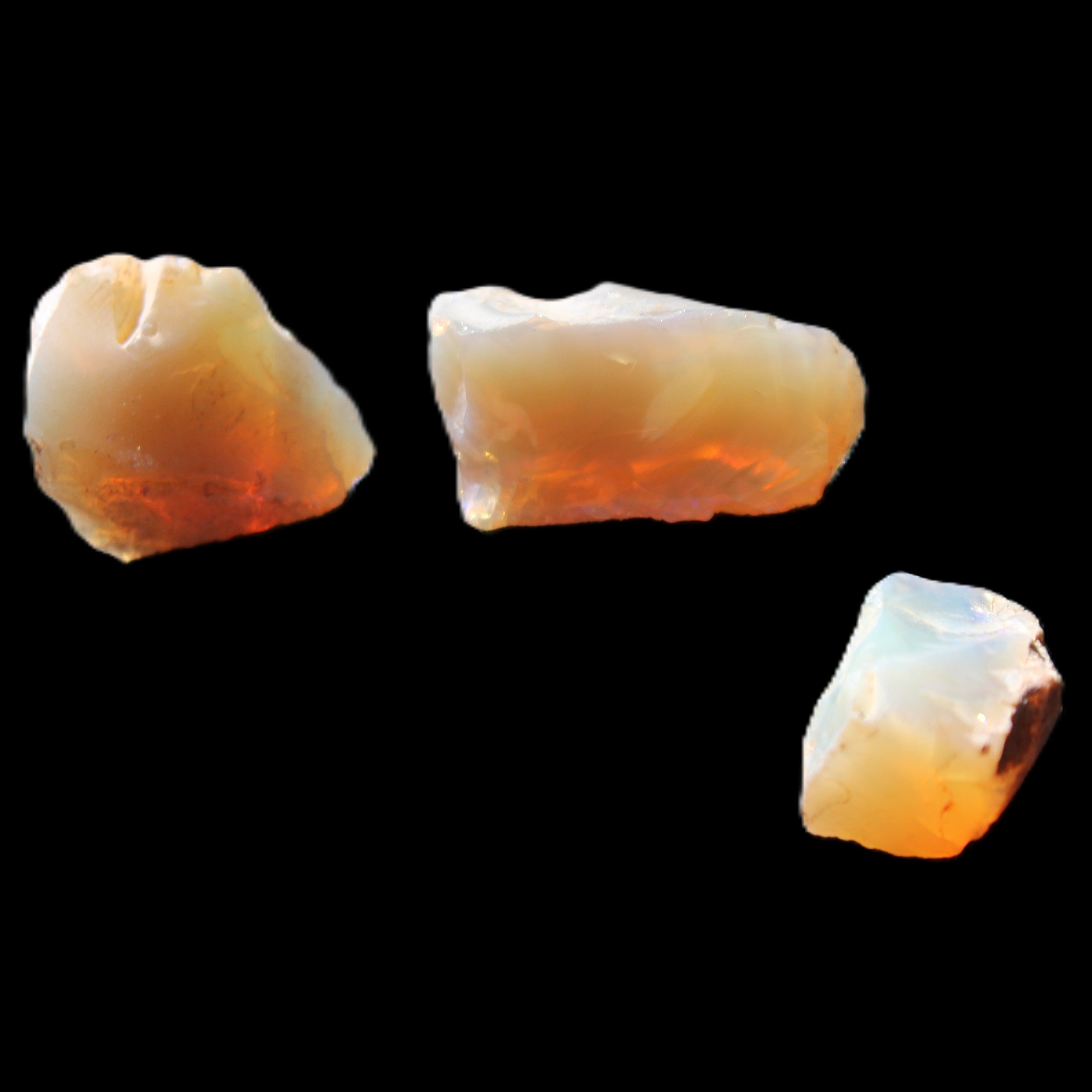 Natural Australian opal 3 stones 20/13/13mm 25ct 5g in sunlight - Rocks and Things Store