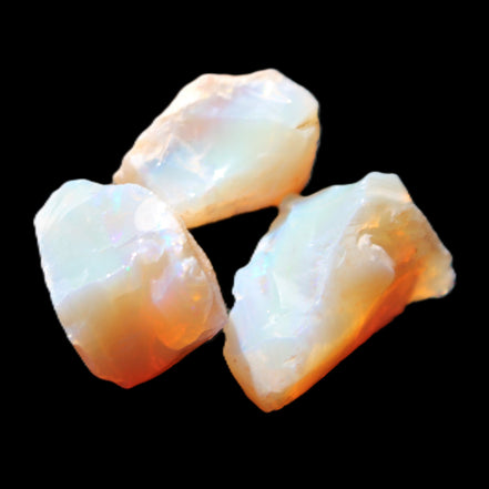 Natural Australian opal 3 stones 20/13/13mm 25ct 5g in sunlight - Rocks and Things Store