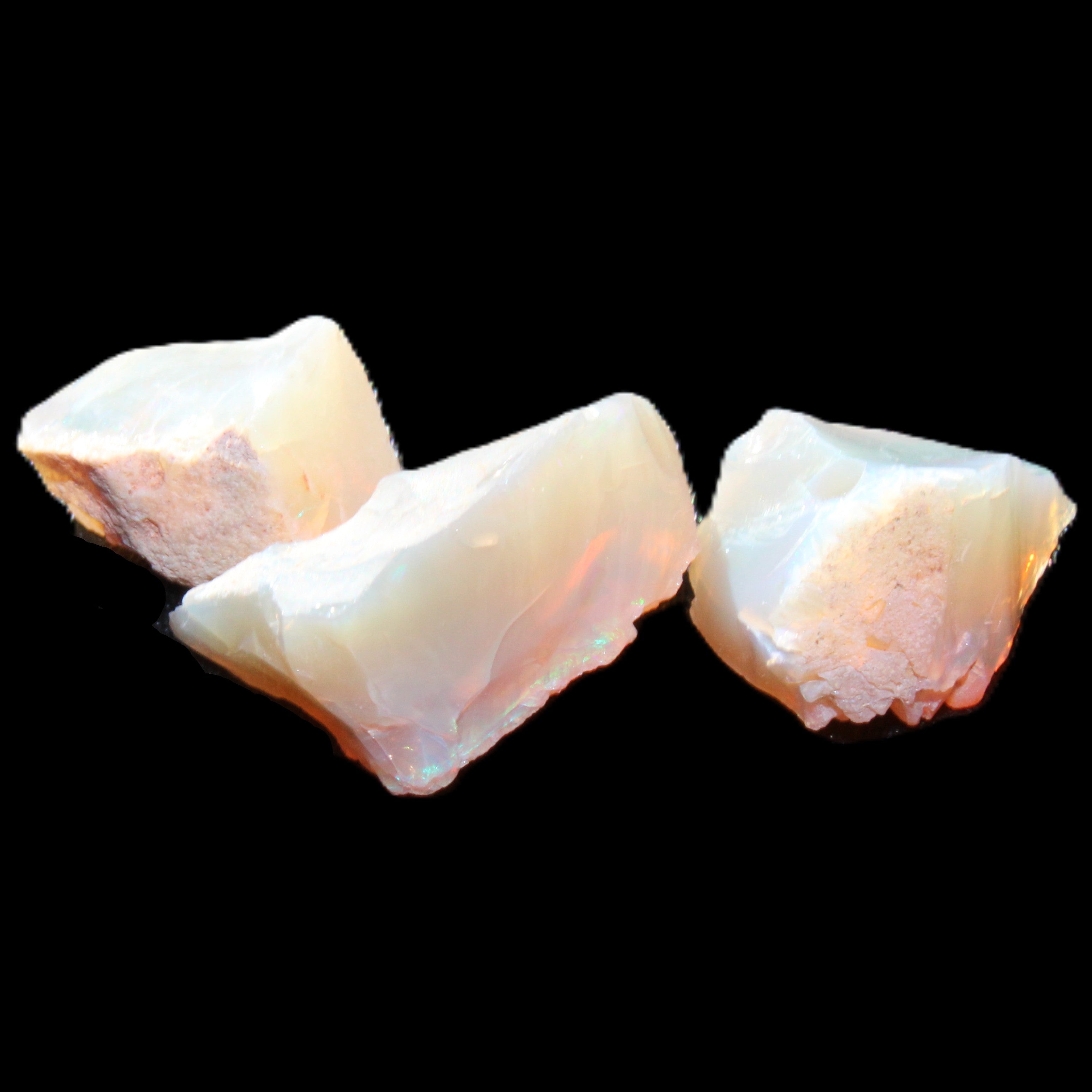 Natural Australian opal 3 stones 20/13/13mm 25ct 5g in sunlight - Rocks and Things Store
