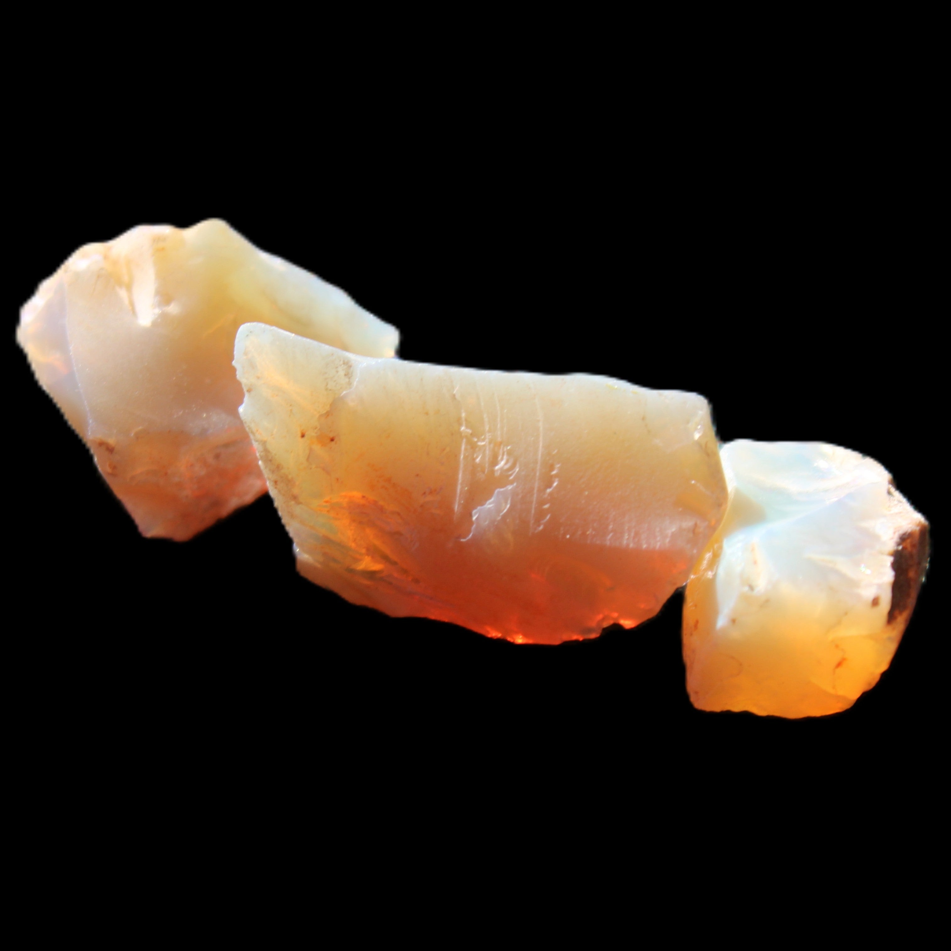 Natural Australian opal 3 stones 20/13/13mm 25ct 5g in sunlight - Rocks and Things Store