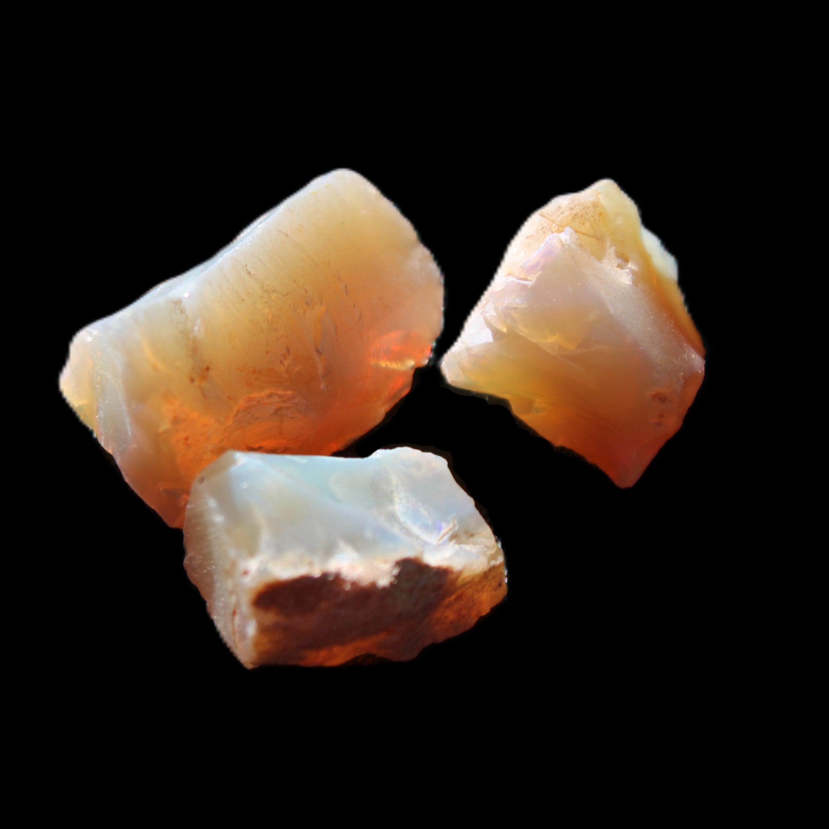 Natural Australian opal 3 stones 20/13/13mm 25ct 5g in sunlight - Rocks and Things Store
