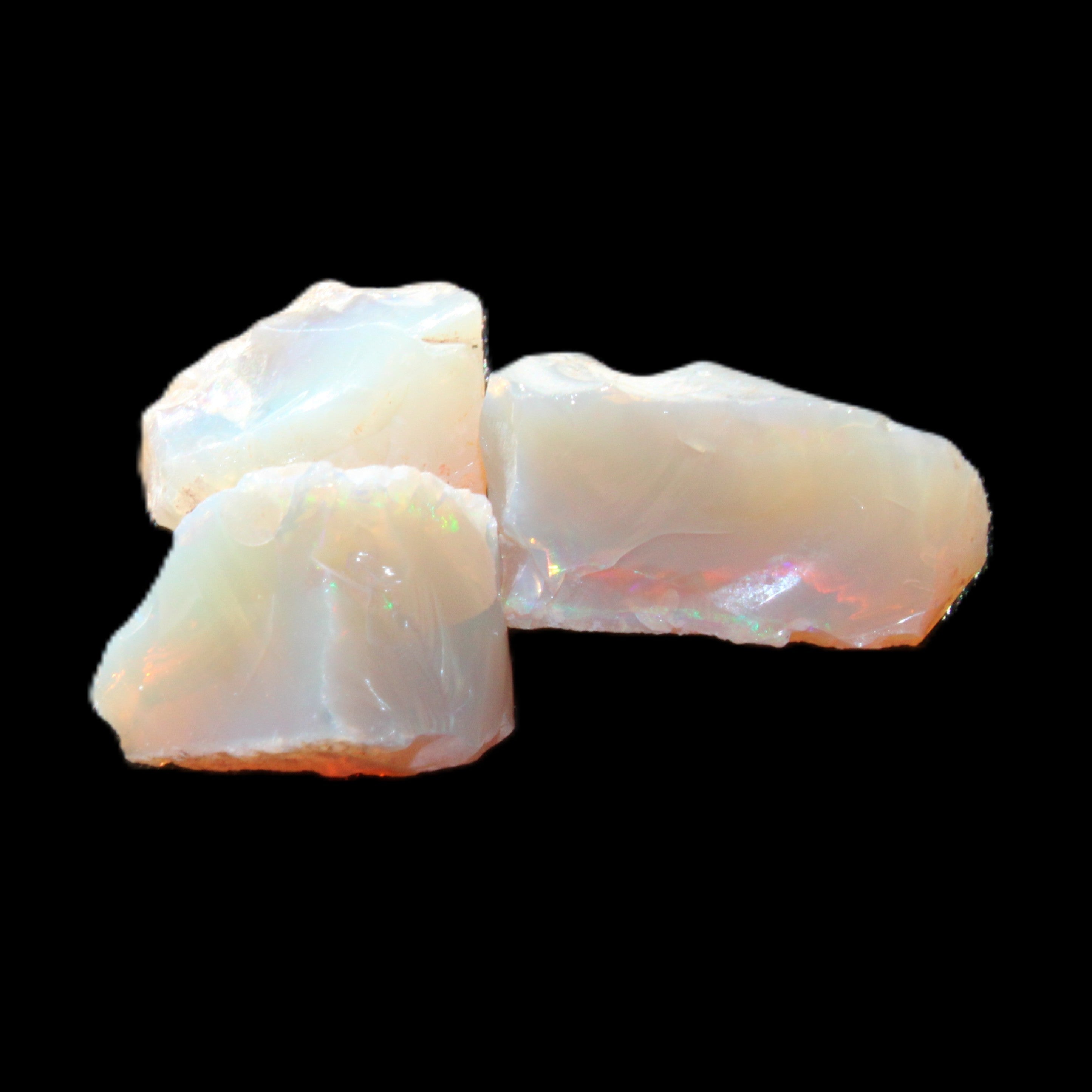 Natural Australian opal 3 stones 20/13/13mm 25ct 5g in sunlight - Rocks and Things Store