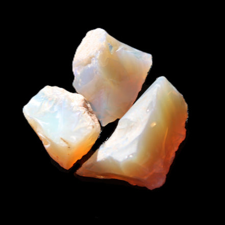 Natural Australian opal 3 stones 20/13/13mm 25ct 5g in sunlight - Rocks and Things Store