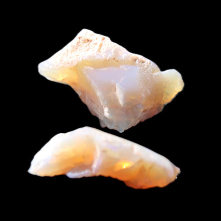Natural Australian opal 2 stones 21/20mm 15.5ct 3.1g in sunlight - Rocks and Things Store