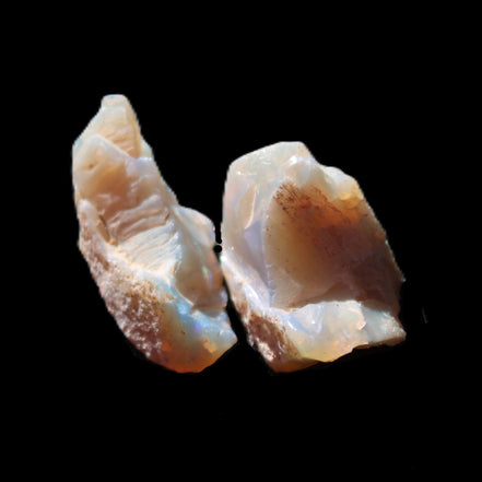 Natural Australian opal 2 stones 21/20mm 15.5ct 3.1g in sunlight - Rocks and Things Store