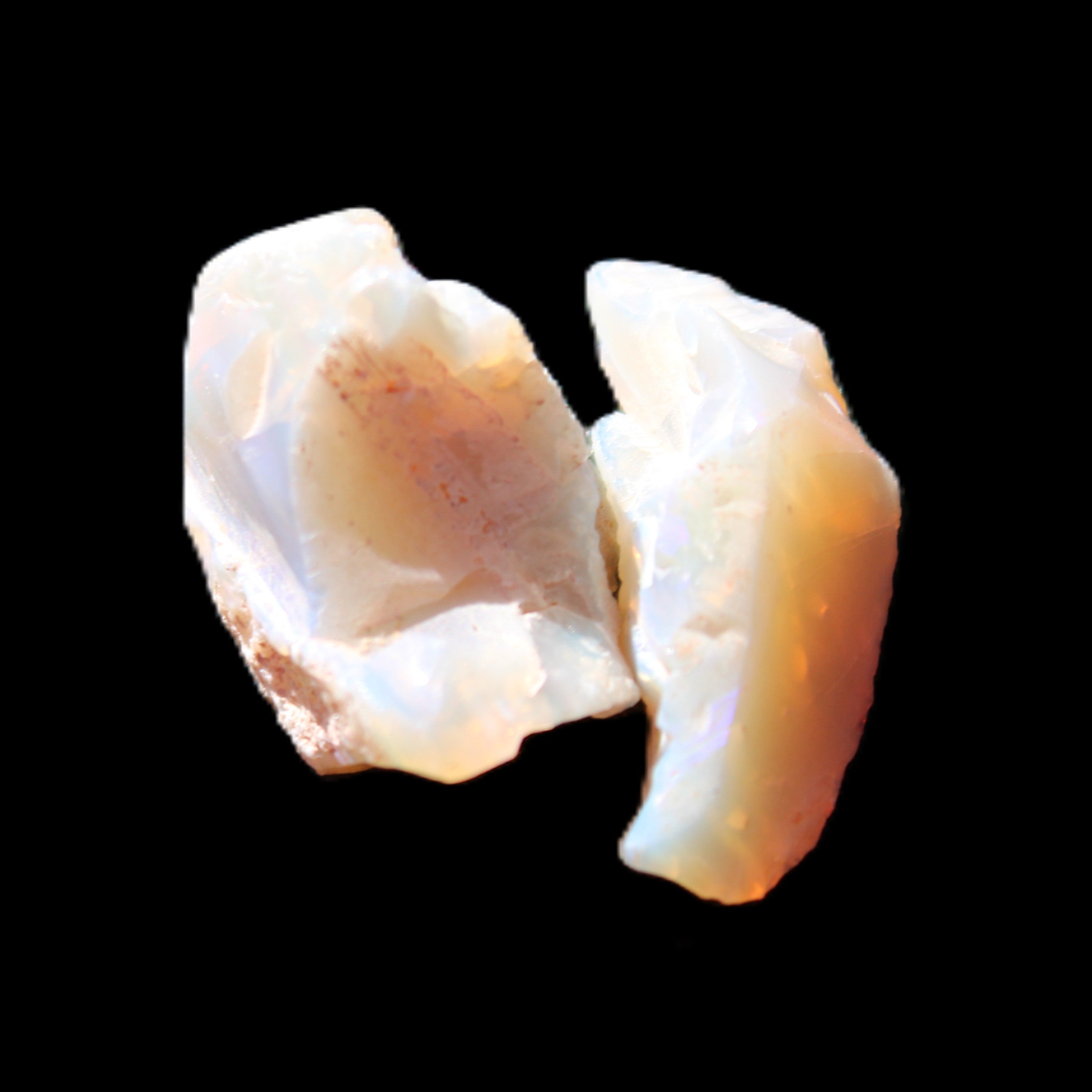 Natural Australian opal 2 stones 21/20mm 15.5ct 3.1g in sunlight - Rocks and Things Store