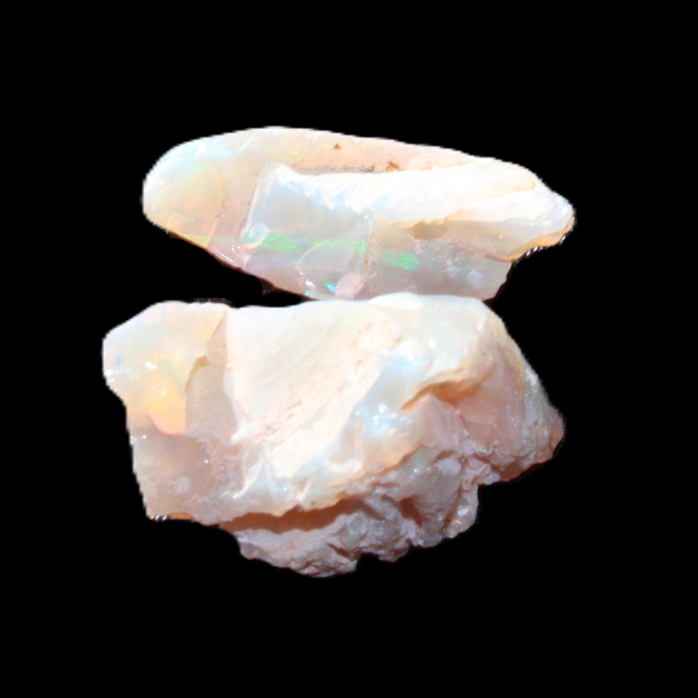 Natural Australian opal 2 stones 21/20mm 15.5ct 3.1g in sunlight - Rocks and Things Store