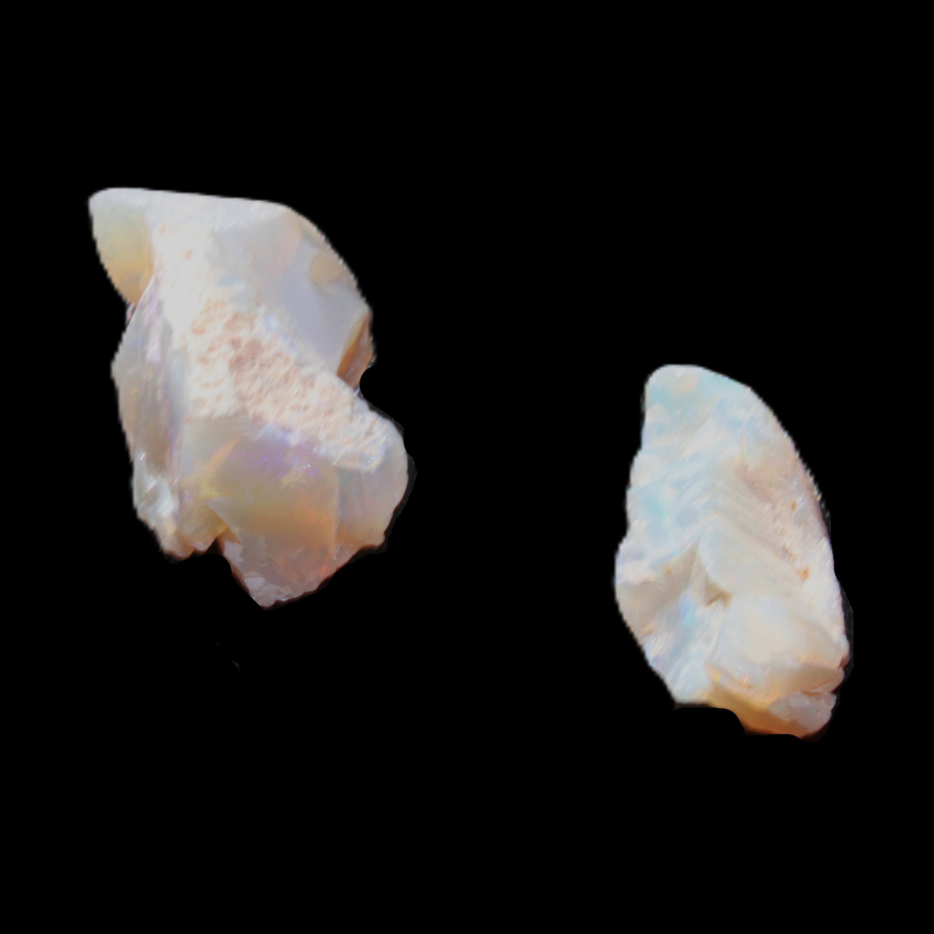 Natural Australian opal 2 stones 21/20mm 15.5ct 3.1g in sunlight - Rocks and Things Store