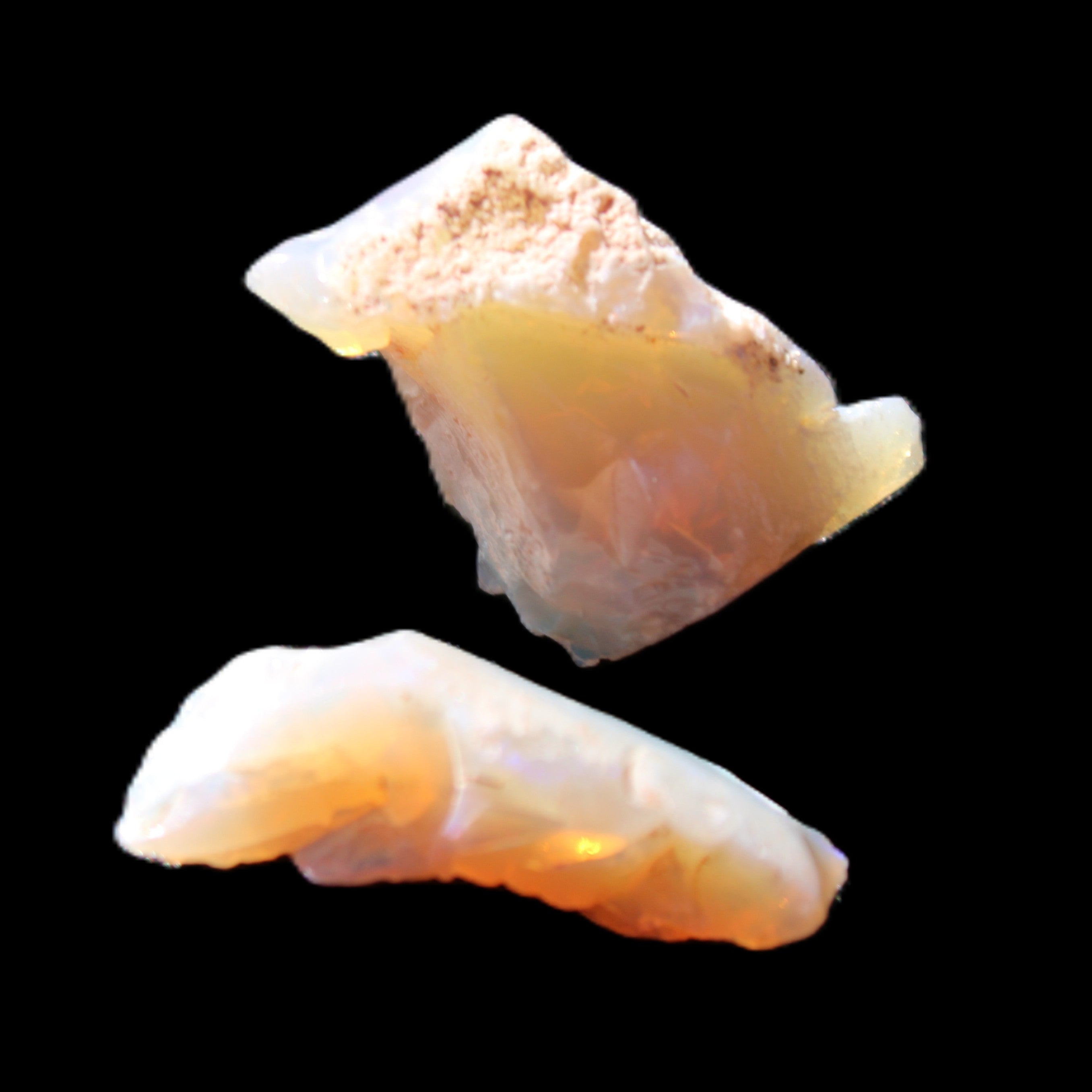 Natural Australian opal 2 stones 21/20mm 15.5ct 3.1g in sunlight - Rocks and Things Store