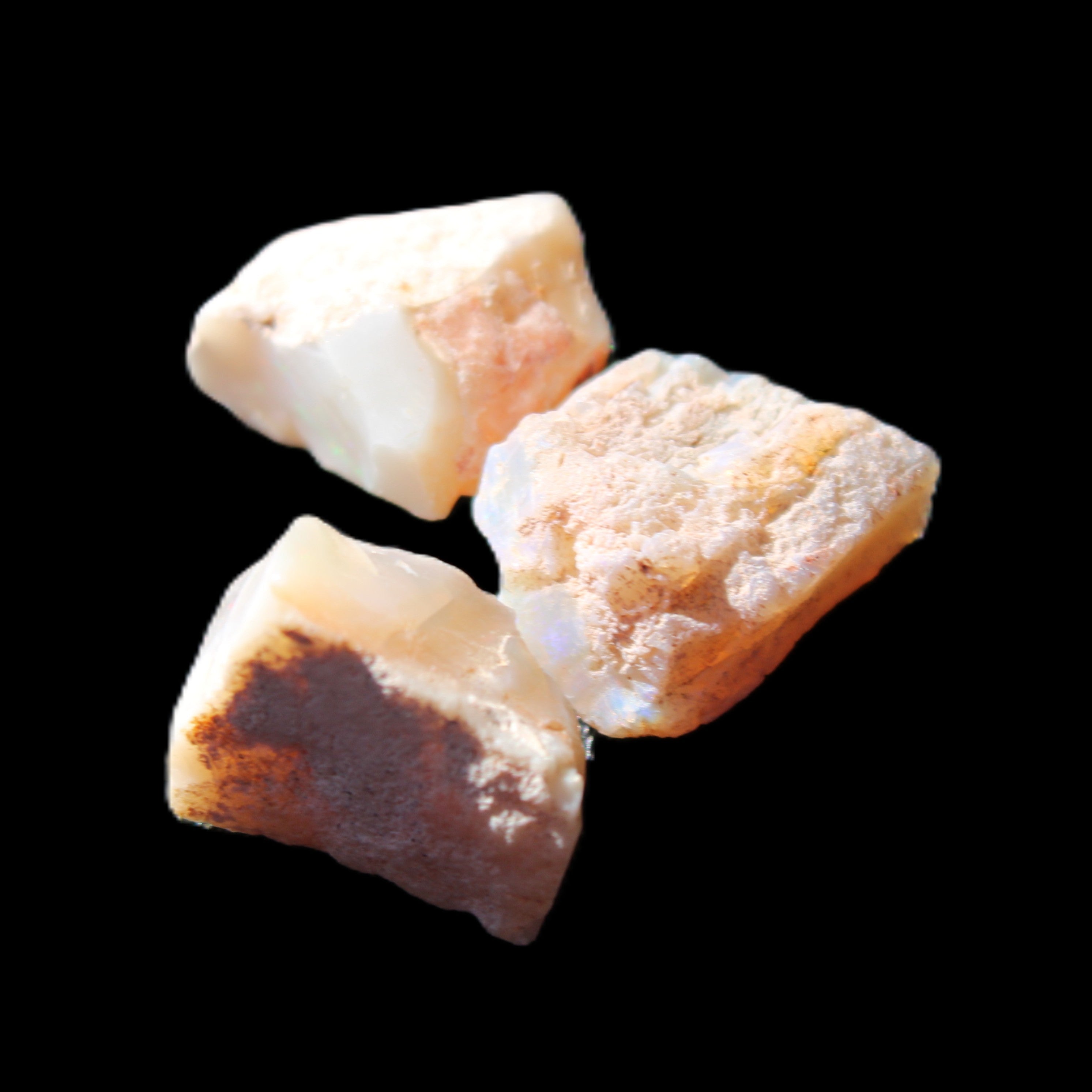 Natural Australian opal 12/12/13mm 16ct 3.2g in bright sunlight - Rocks and Things Store