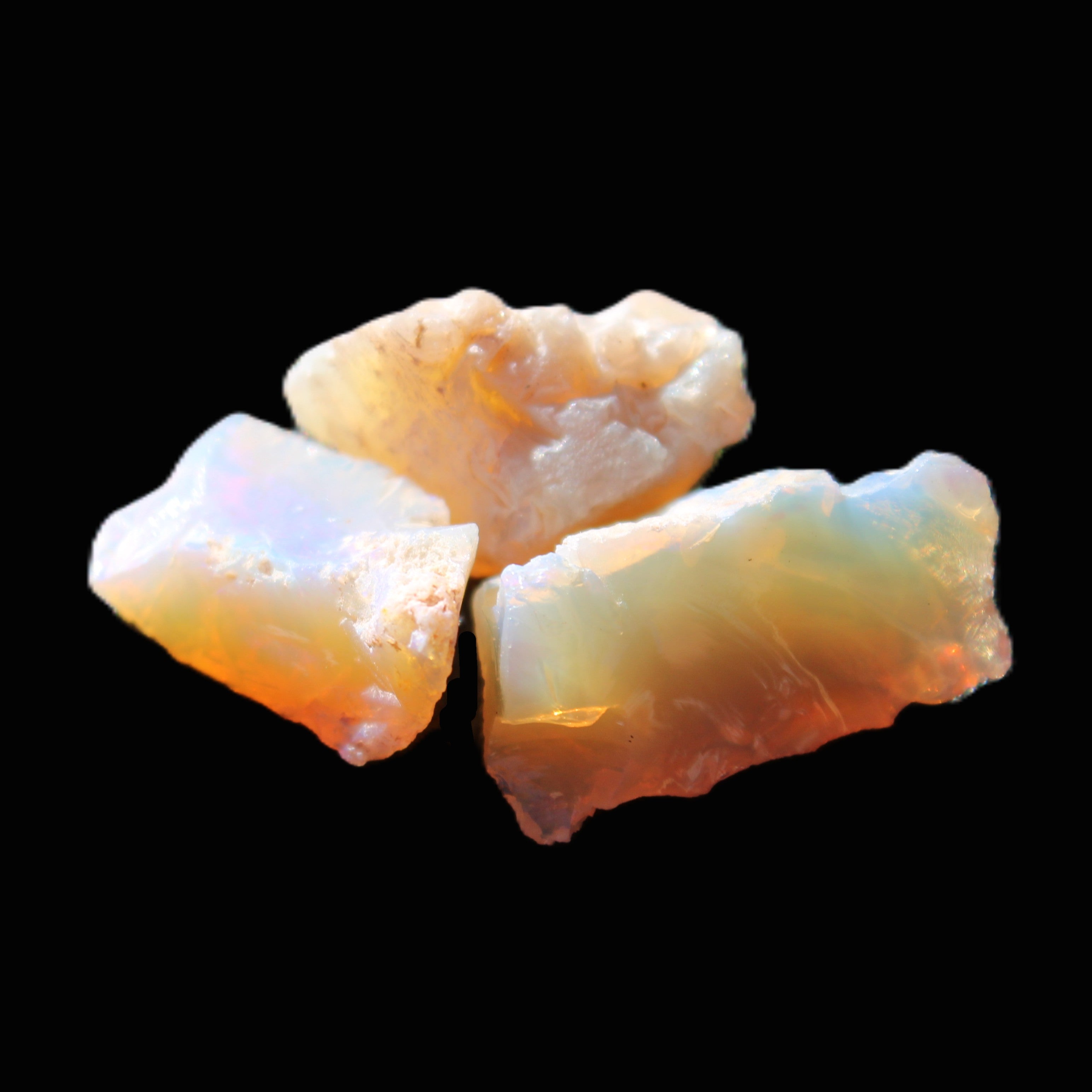 Natural Australian opal 3 stones 11-16mm 2.9-3.2g in sunlight - Rocks and Things Store