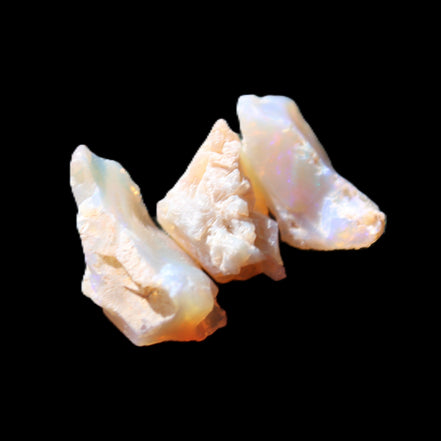 Natural Australian opal 3 stones 11-16mm 2.9-3.2g in sunlight - Rocks and Things Store