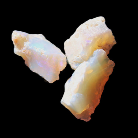Natural Australian opal 3 stones 11-16mm 2.9-3.2g in sunlight - Rocks and Things Store