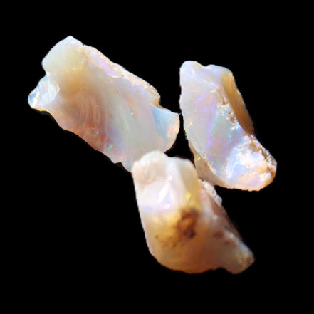Natural Australian opal 3 stones 11-16mm 2.9-3.2g in sunlight - Rocks and Things Store