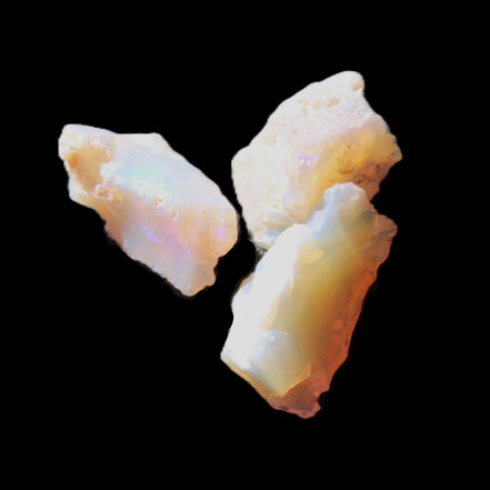 Natural Australian opal 3 stones 11-16mm 2.9-3.2g in sunlight - Rocks and Things Store