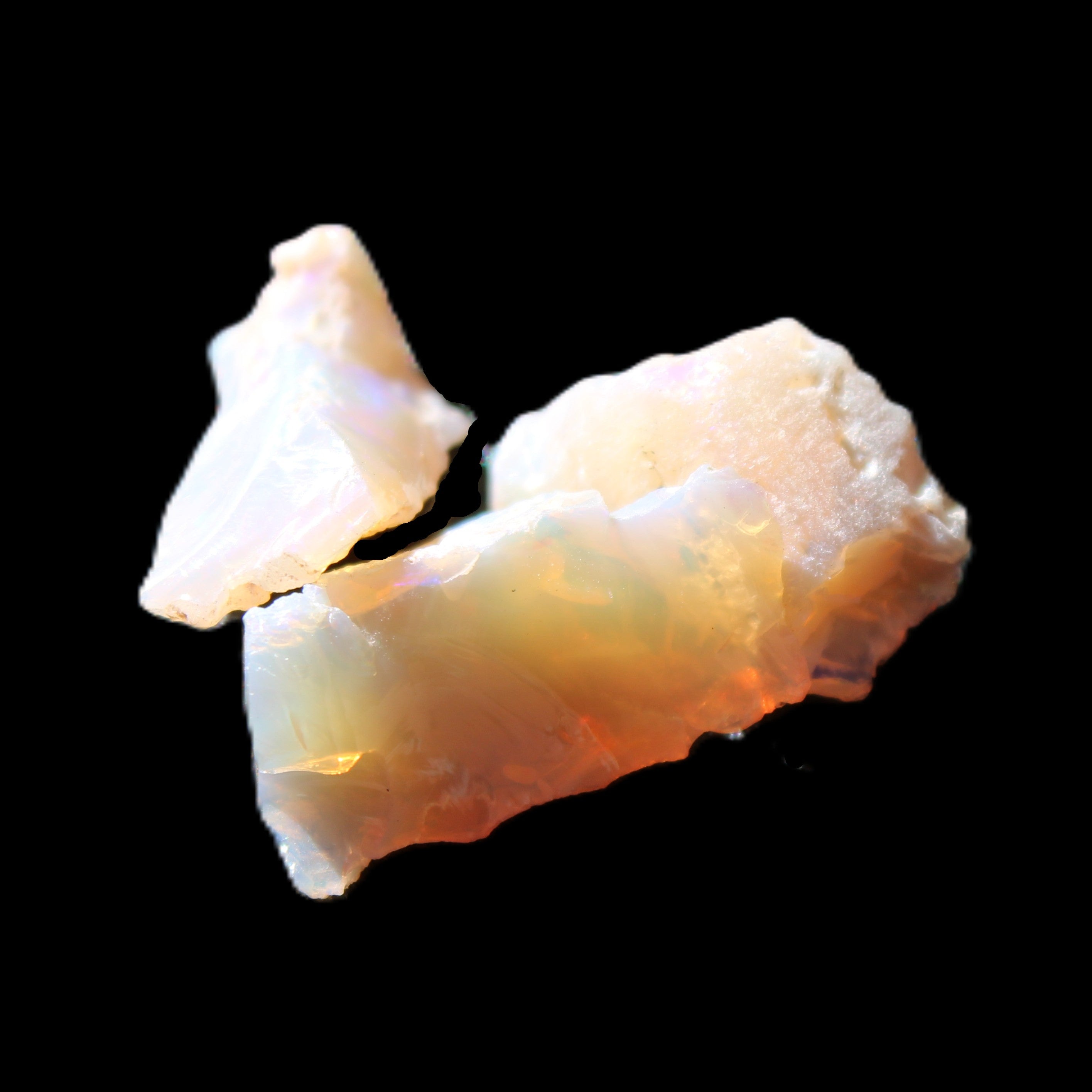 Natural Australian opal 3 stones 11-16mm 2.9-3.2g in sunlight - Rocks and Things Store