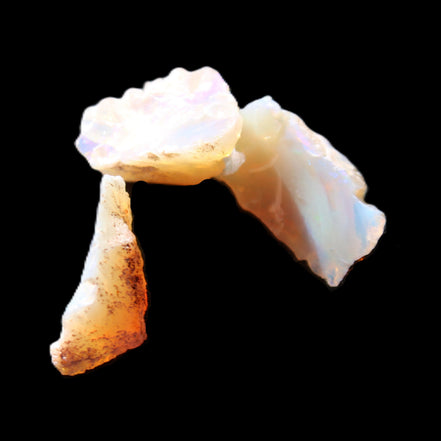Natural Australian opal 3 stones 11-16mm 2.9-3.2g in sunlight - Rocks and Things Store