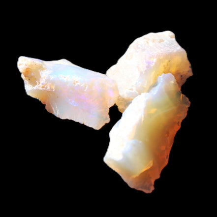 Natural Australian opal 3 stones 11-16mm 2.9-3.2g in sunlight - Rocks and Things Store