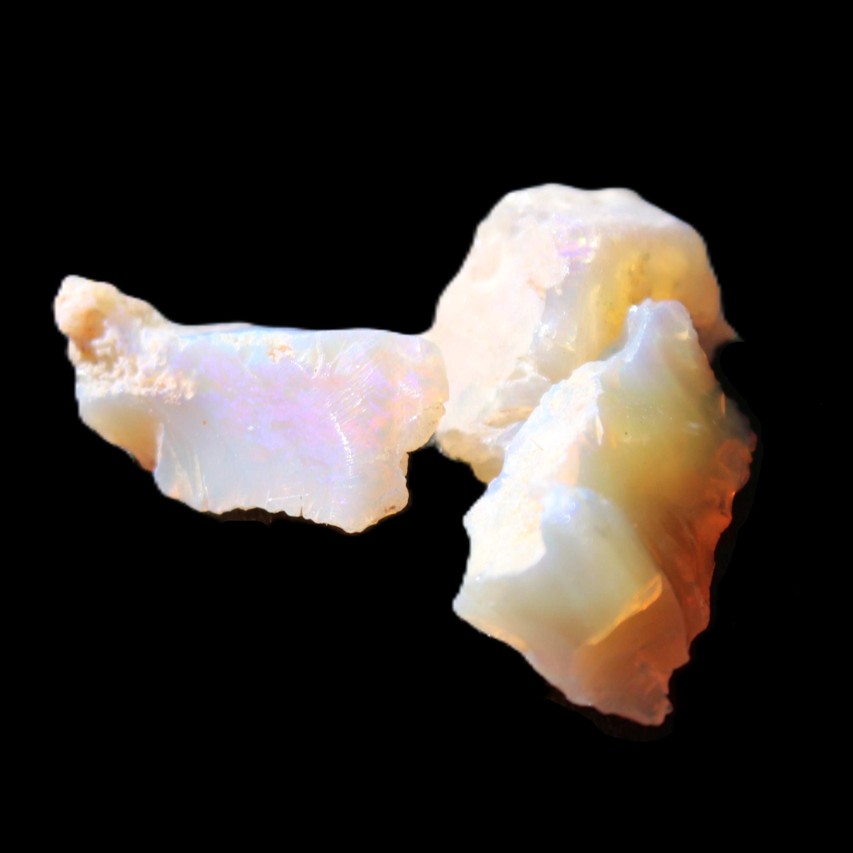 Natural Australian opal 3 stones 11-16mm 2.9-3.2g in sunlight - Rocks and Things Store