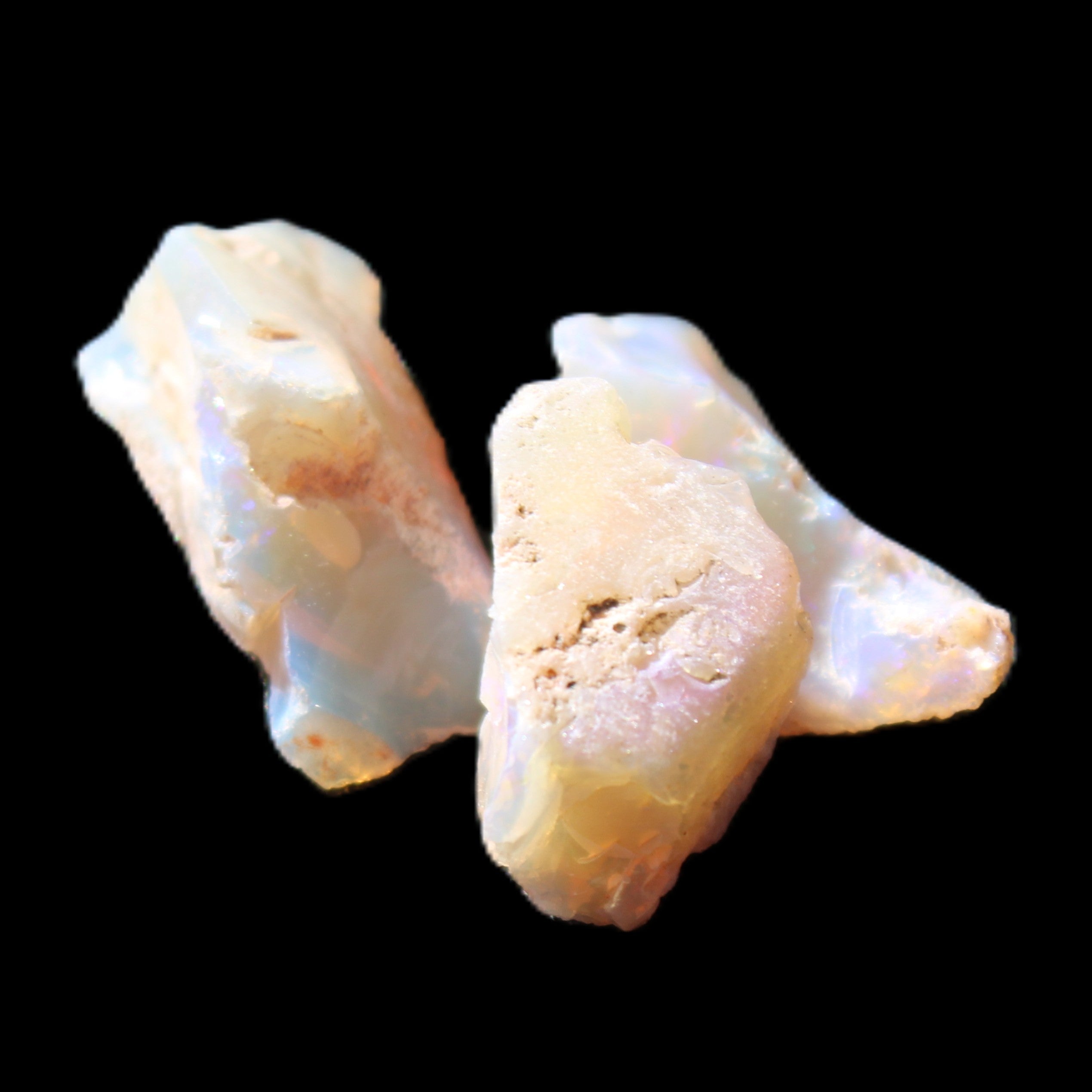 Natural Australian opal 3 stones 11-16mm 2.9-3.2g in sunlight - Rocks and Things Store