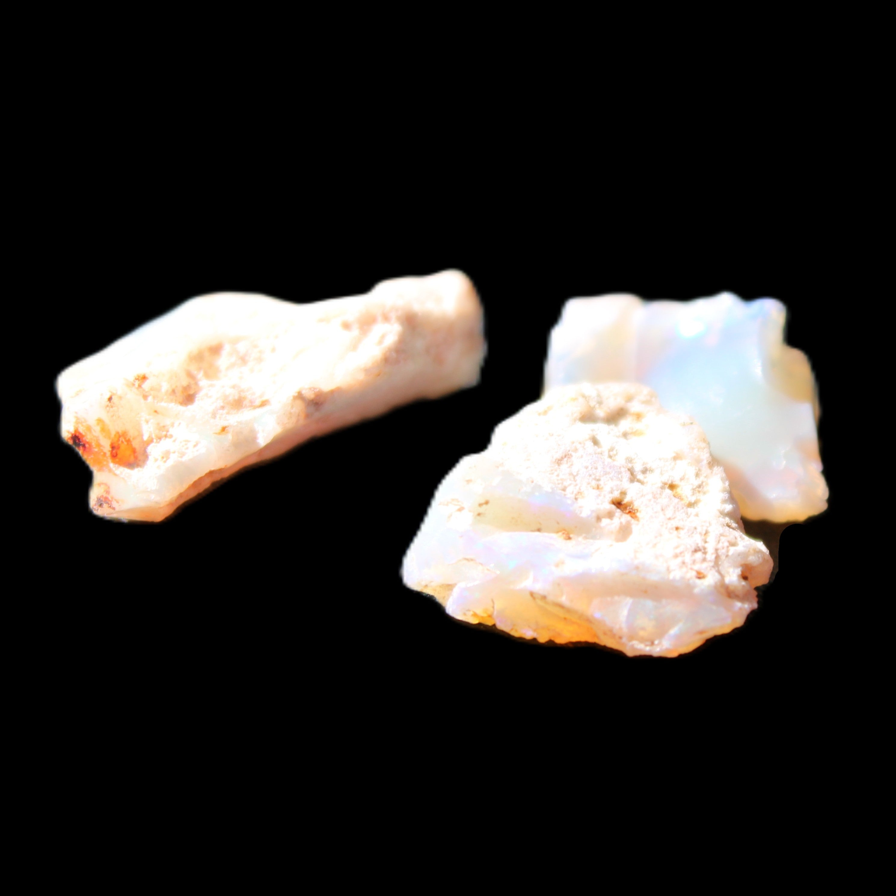 Natural Australian opal 3 stones 9-18mm 1.8/1.9g in sunlight - Rocks and Things Store