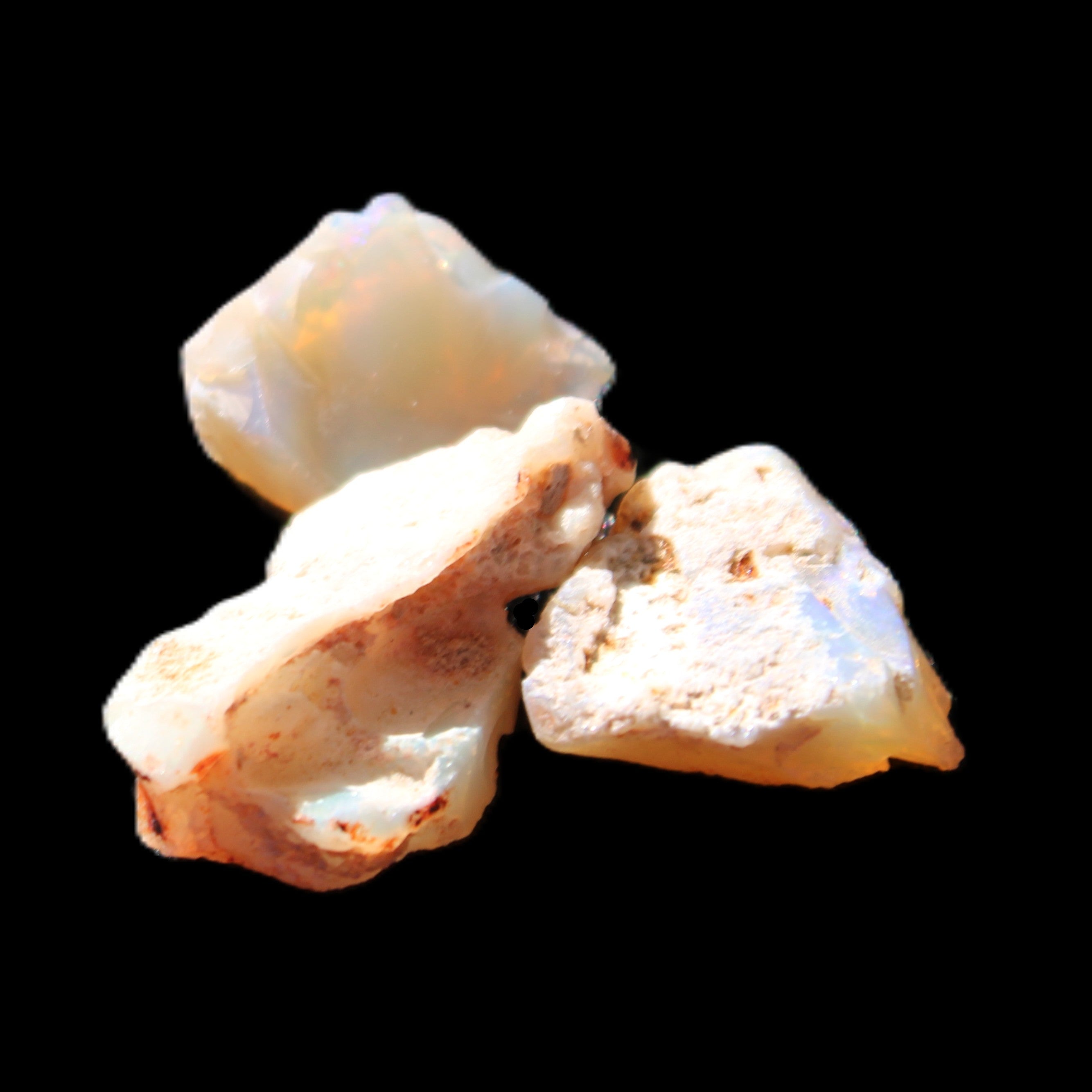 Natural Australian opal 3 stones 9-18mm 1.8/1.9g in sunlight - Rocks and Things Store